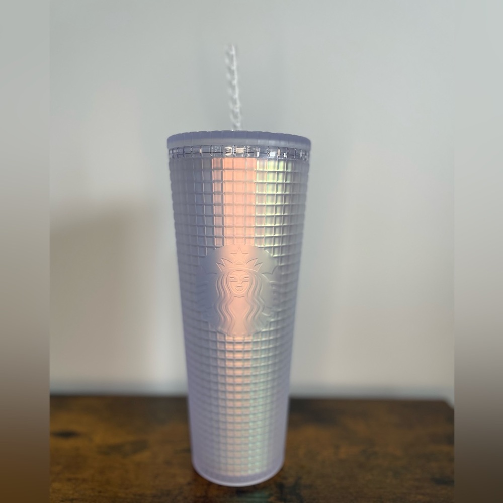 [USED] 2022 Starbucks Unicorn Icy Bling Iridescent Grid Venti Tumbler